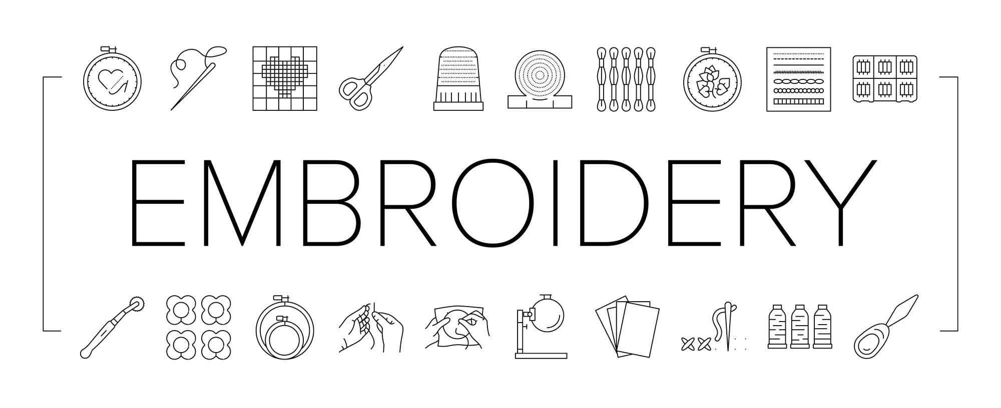 Vector embroidery format icons